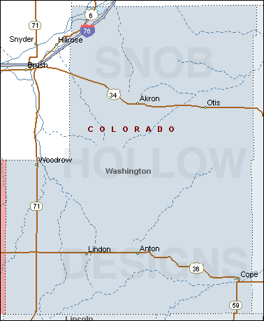 Washington County Colorado map