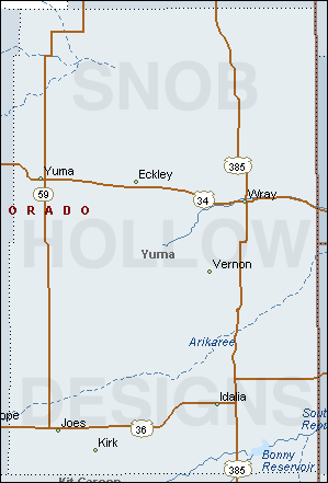 Yuma County Colorado map